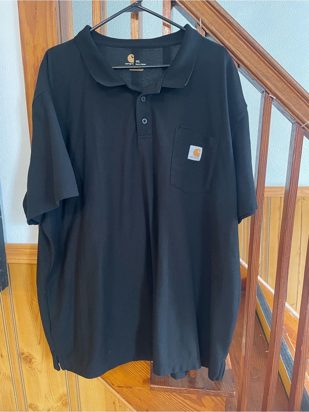 Carhartt Men’s Black Pocket Polo Shirt, 3XL regular original fit logo work